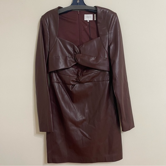 One33 Social Faux Leather Twist Dress - Picture 6 of 16